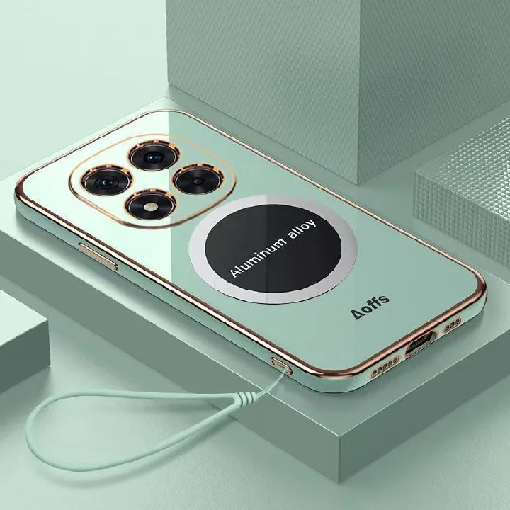 Phone Case for Xiaomi Redmi Note 14 Pro 14 Pro+ Plus 14 13 Pro+ 13R 13 Pro 12 Pro 11 Pro 11s 10s 10 Pro Shockproof Bumper 6D Straight Edge Plating Magnetic Silicone Cover