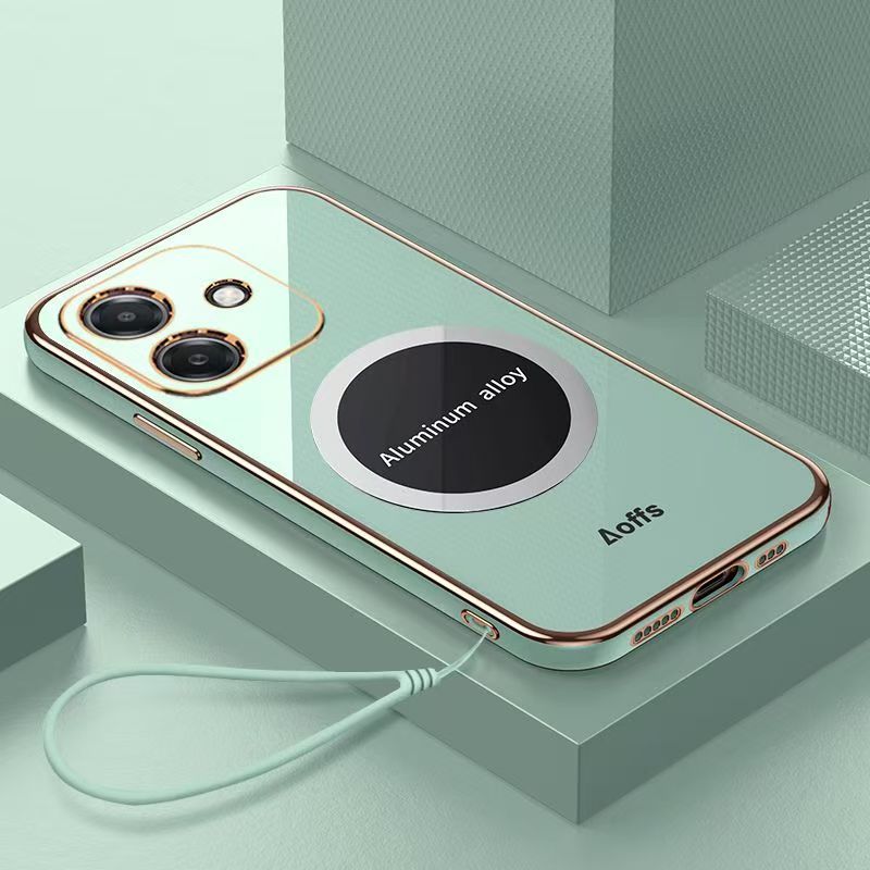 Phone Case for OPPO A3 A3X A60 A80 A98 A97 A79 A78 A58 A38 A18 A57s A77s A17 A17K A16 A16K A96 A76 A94 A93 A73 A53 A32 A54 A55 A5 A7 Shockproof Bumper 6D Straight Edge Plating Magnetic Silicone Cover