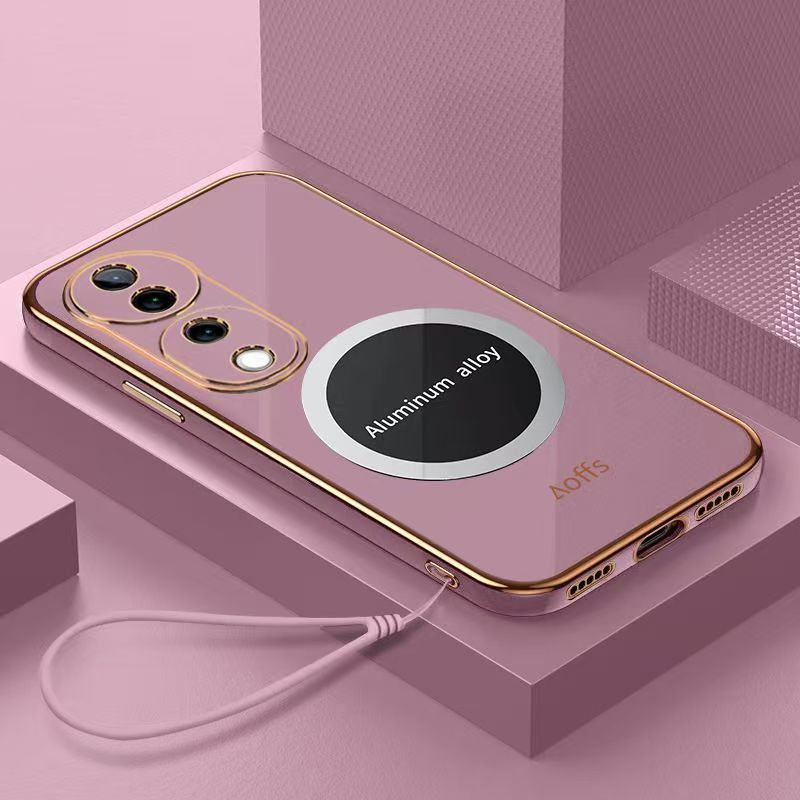 Phone Case for Vivo V40 V30 Pro V29 Pro V27 Pro V27e V25 V25e V23 Pro Shockproof Bumper 6D Straight Edge Plating Magnetic Silicone Cover
