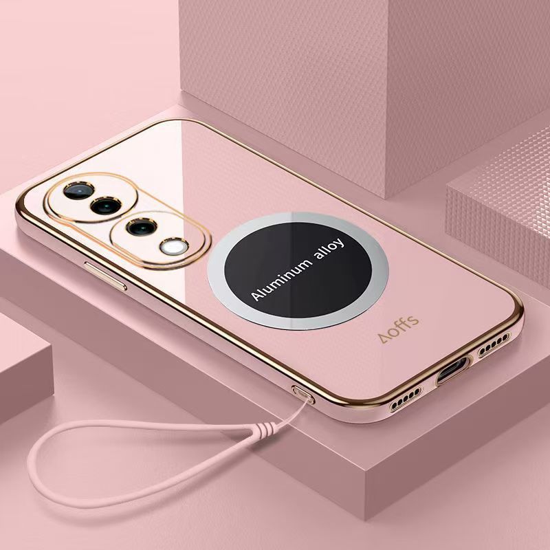 Phone Case for Vivo V40 V30 Pro V29 Pro V27 Pro V27e V25 V25e V23 Pro Shockproof Bumper 6D Straight Edge Plating Magnetic Silicone Cover