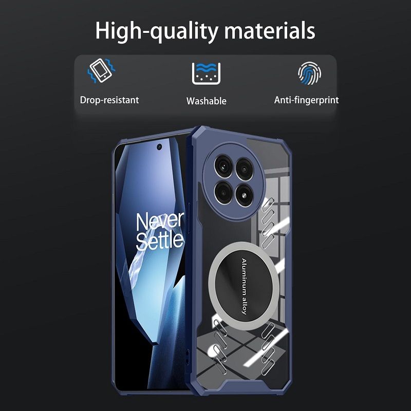 Ultra Thin Case for OnePlus 13 13R 12 12R 11 11R 10 Pro 10R 10T 9 9R 9RT 9 Pro Soft Frame AntiFall Cover with Magnetic Clear Heat Dissipation Phone Case