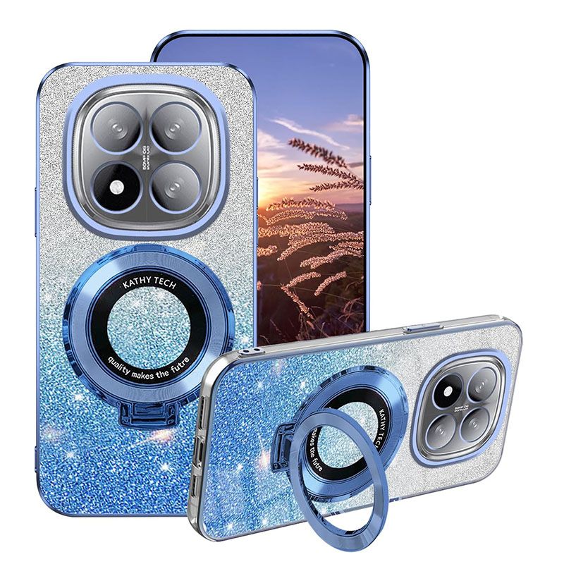 Magnetic Support Protective Cover For Xiaomi Redmi Note 14 Pro 14 Pro+/ Plus 14 Luxury Transparent Glitter Powder Phone Case