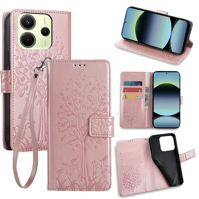 Leather Phone Case Flip Cover for Xiaomi Redmi Note 14 4G Shockproof Protection Stand Holder Magnetic PU Leather Case