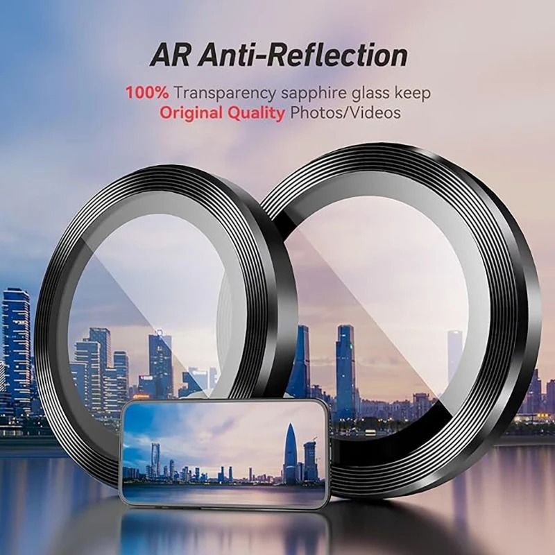 [3-piece] Camera Lens Protective Film for iPhone 16 15 14 13 12 Pro Max Back Lens Cover, Ultra High Definition Camera Lens Protector