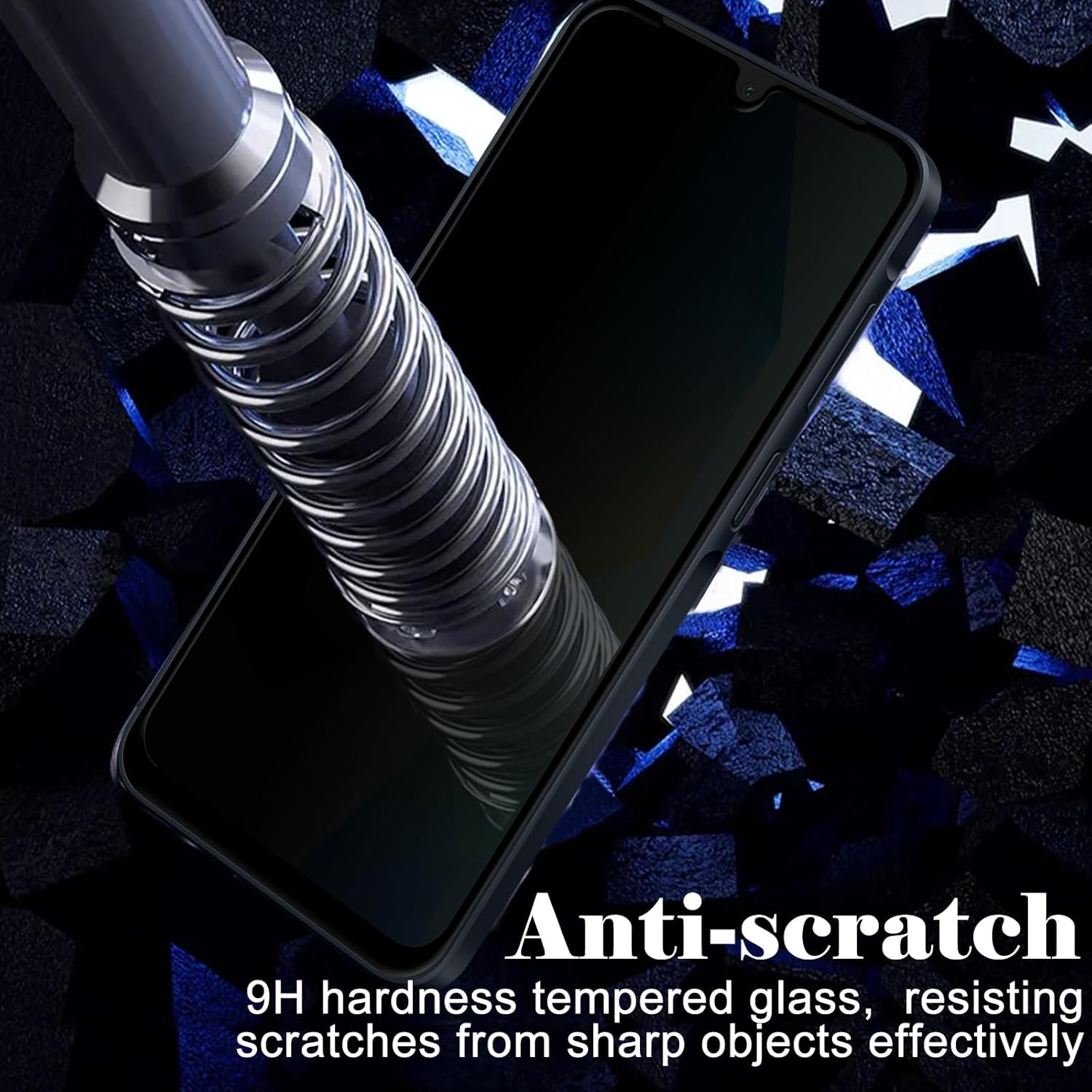 2+2-piece Tempered Glass Suitable for Samsung Galaxy A16 A15 A25 A35 A55 Privacy Screen Protector [anti spy] [anti scratch] [9H hardness] Camera Lens Protector