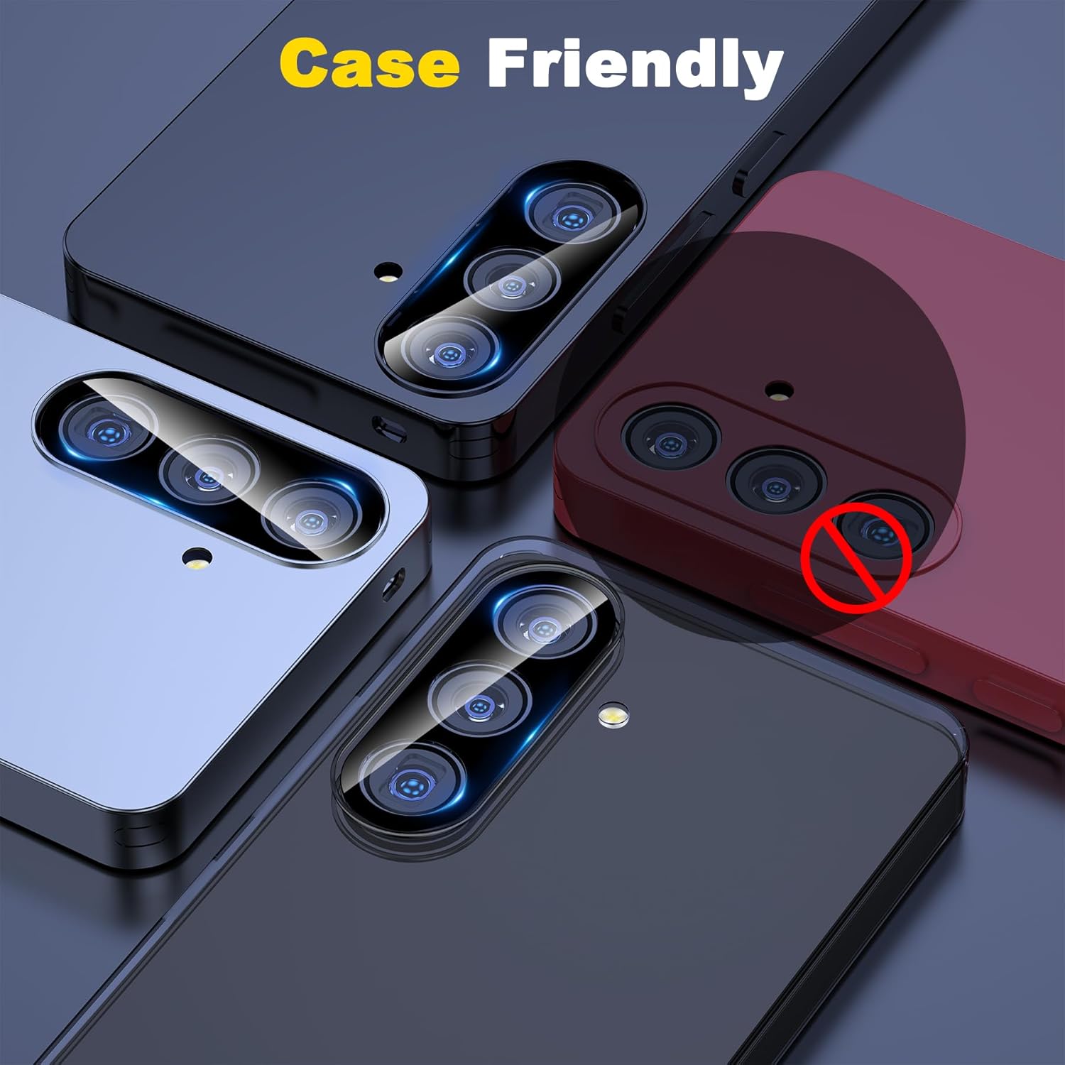 [3-piece set] Camera Lens Protective Film for Samsung Galaxy A16 A56 A55 A35 A25 A15 S25 S24 Plus Back Lens Cover, Ultra High Definition, 9H Hardness