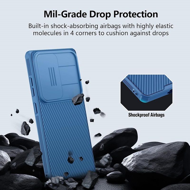 Nillkin-Protective Case With Camera The Lens Sliding Cover for Samsung Galaxy S25 Ultra, Hard PC TPU Ultra-Thin Scratch Resistant Phone Case