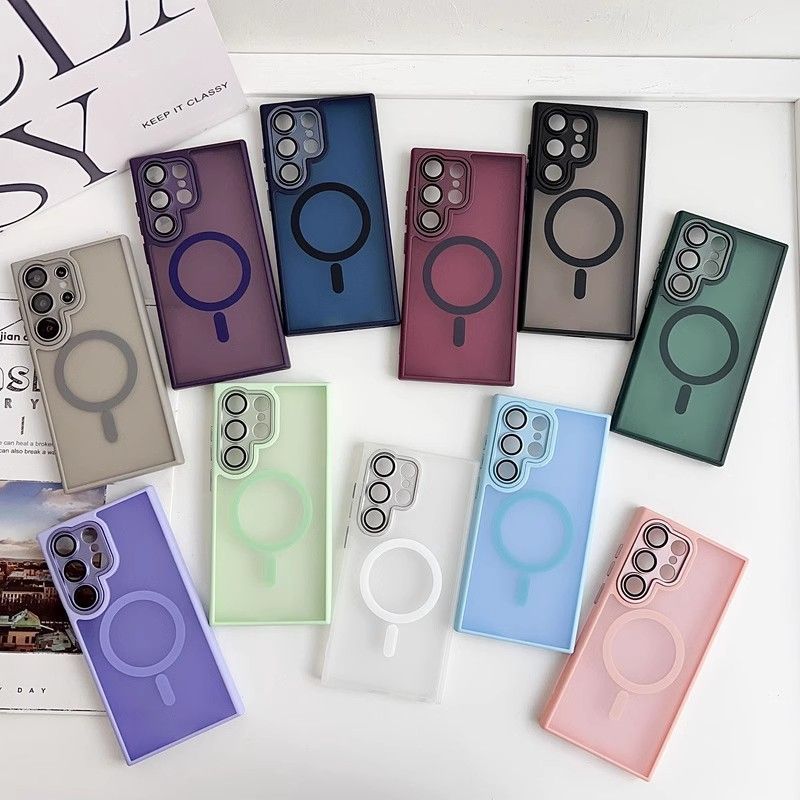 Magnetic Cover for Samsung Galaxy A56 A36 A26 A16 A06 A55 A35 A15 A05 S25 Ultra S25 Plus S25 Edge  S25 FE S24 Plus S23 FE S22 Plus Anti Drop Soft With Lens Film Phone Case