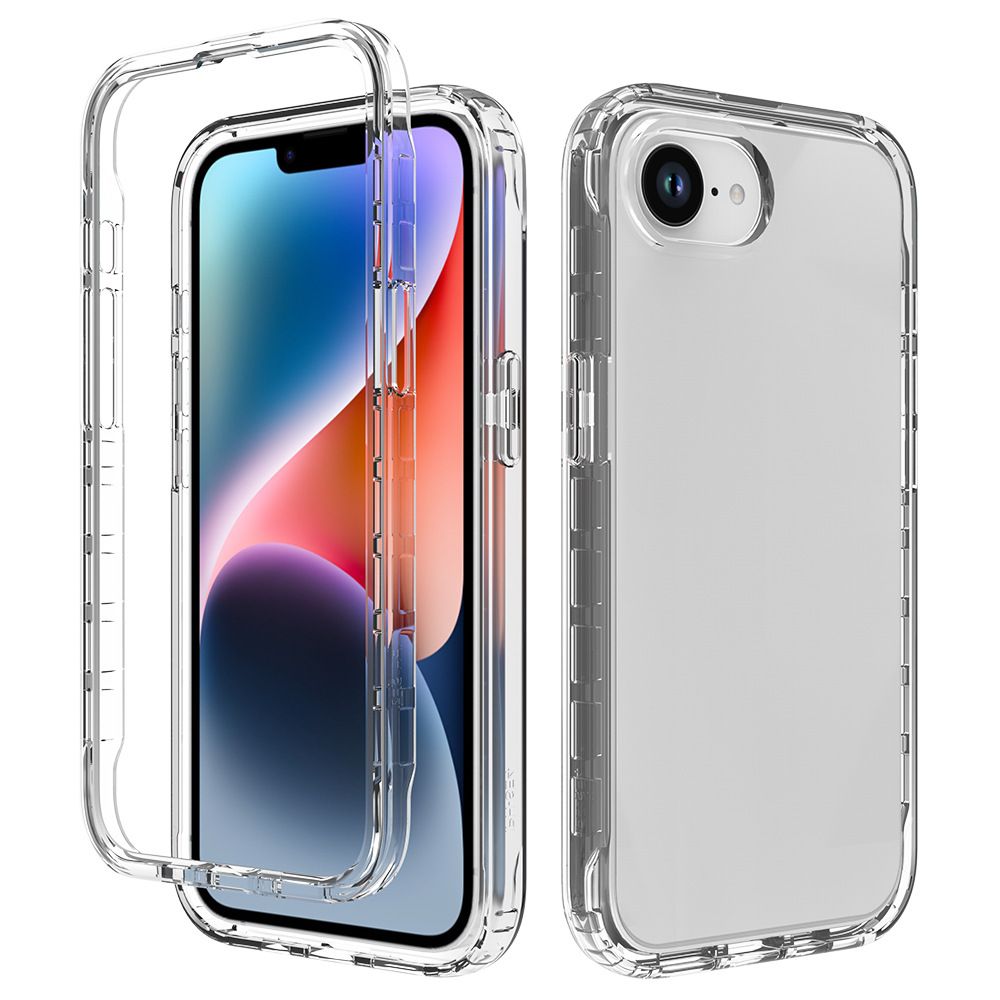 Cover for iPhone 16e SE4 16 Plus 16 Pro MAX 15 14 Plus 15 14 13 Mini 12 11 Pro Max XS Max XS X XR 8 7 Plus Transparent Multi-Color 2 in 1 Soft Hard Combination Fall Prevention Phone Case