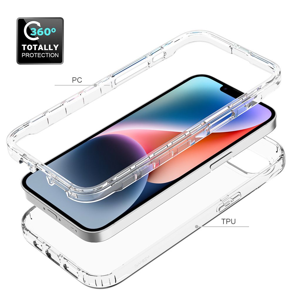 Cover for iPhone 16e SE4 16 Plus 16 Pro MAX 15 14 Plus 15 14 13 Mini 12 11 Pro Max XS Max XS X XR 8 7 Plus Transparent Multi-Color 2 in 1 Soft Hard Combination Fall Prevention Phone Case
