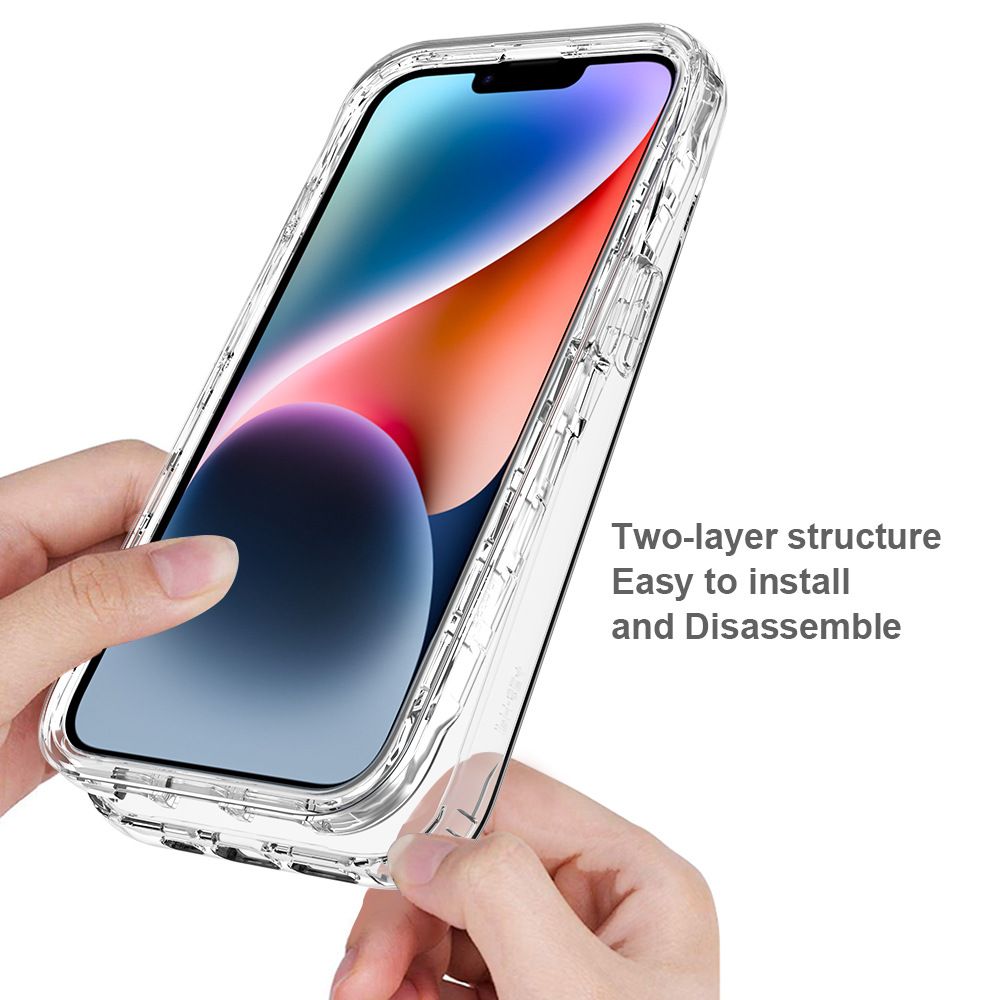 Cover for iPhone 16e SE4 16 Plus 16 Pro MAX 15 14 Plus 15 14 13 Mini 12 11 Pro Max XS Max XS X XR 8 7 Plus Transparent Multi-Color 2 in 1 Soft Hard Combination Fall Prevention Phone Case