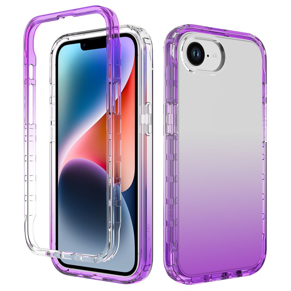 Cover for iPhone 16e SE4 16 Plus 16 Pro MAX 15 14 Plus 15 14 13 Mini 12 11 Pro Max XS Max XS X XR 8 7 Plus Transparent Multi-Color 2 in 1 Soft Hard Combination Fall Prevention Phone Case