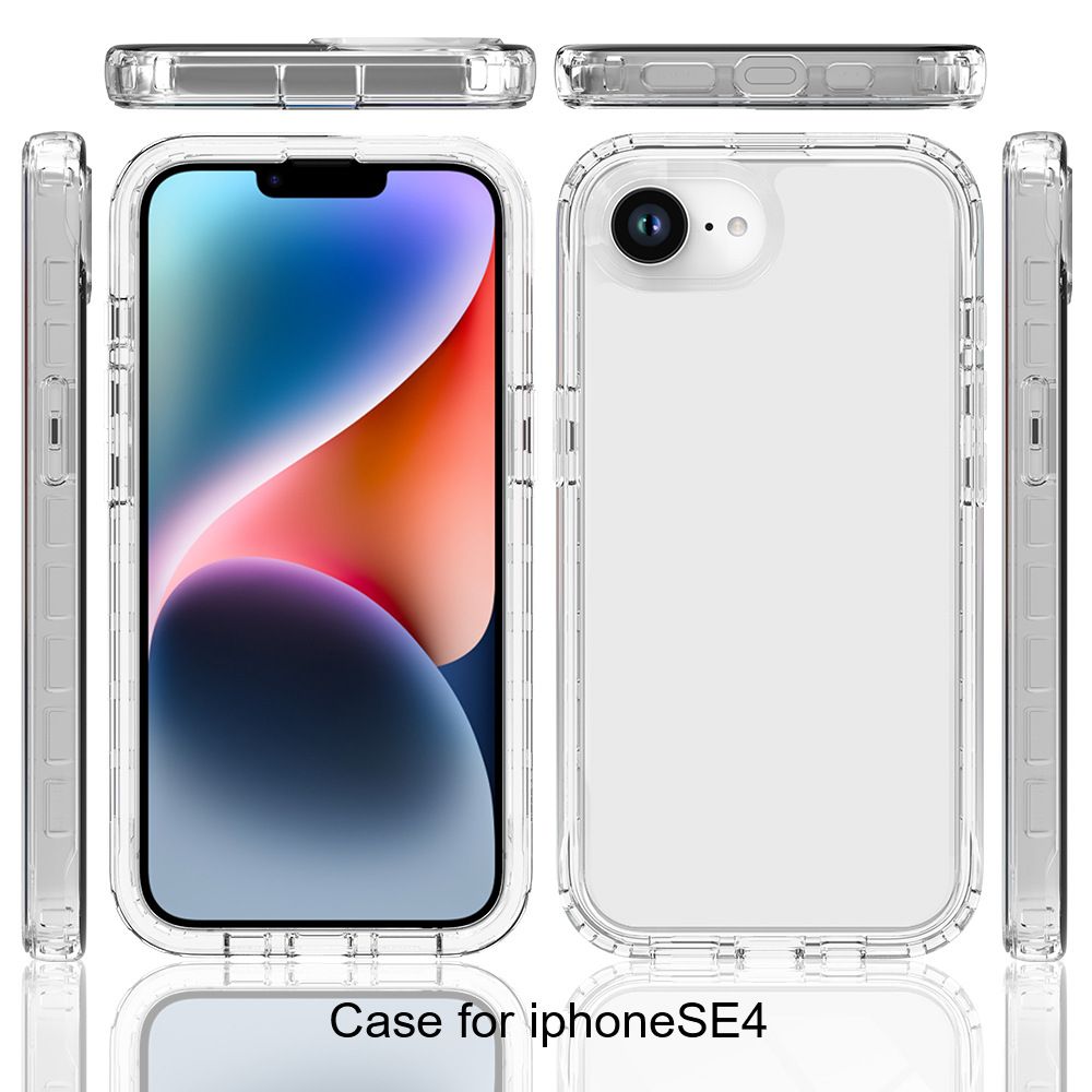 Cover for iPhone 16e SE4 16 Plus 16 Pro MAX 15 14 Plus 15 14 13 Mini 12 11 Pro Max XS Max XS X XR 8 7 Plus Transparent Multi-Color 2 in 1 Soft Hard Combination Fall Prevention Phone Case