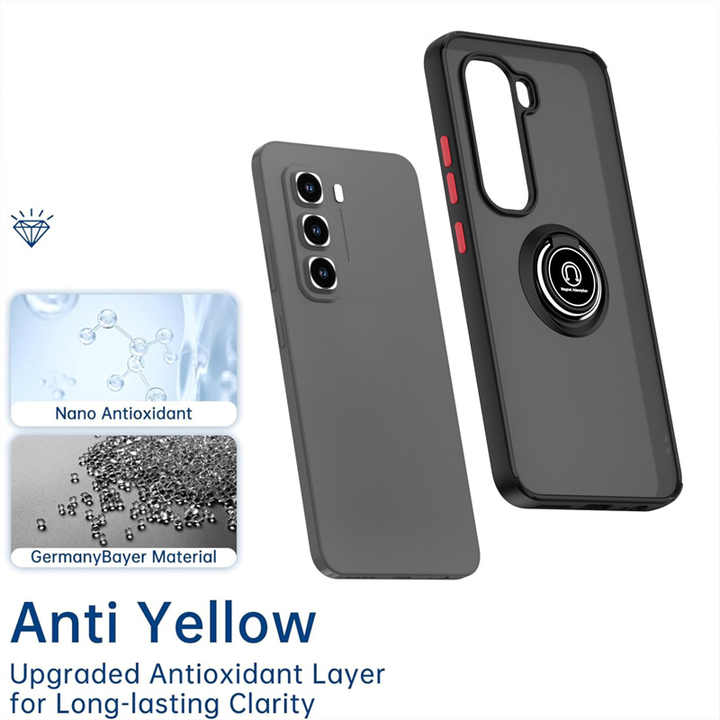 Case for Infinix Hot 50 Pro 50 Pro+ 50i 40i Note 40 Pro Shockproof Full Cover Transparent Matte TPU PC Phone Case with Ring Holder