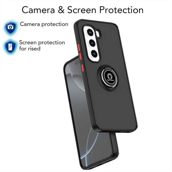 Case for Infinix Hot 50 Pro 50 Pro+ 50i 40i Note 40 Pro Shockproof Full Cover Transparent Matte TPU PC Phone Case with Ring Holder