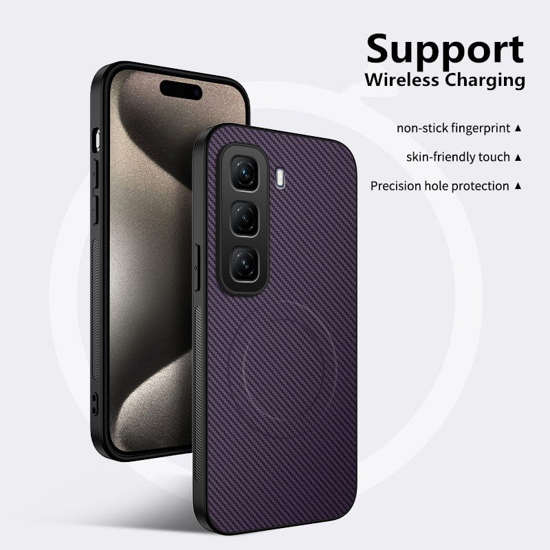 Casing Cover for Tecno Camon 40 Pro,Infinix Note 50 Pro Hot 50 Pro+ Plus Note 40 Pro 4G/5G Hot 40 Pro / Spark 20 Pro Phone Case Fiber Magnetic Suction Leather Pattern Protective Cover
