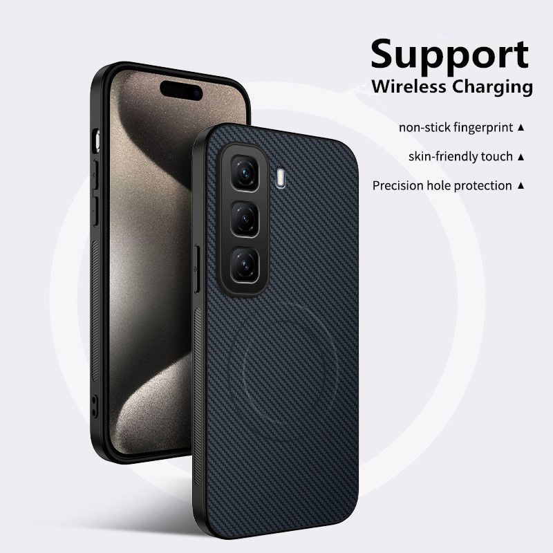 Casing Cover for Tecno Camon 40 Pro,Infinix Note 50 Pro Hot 50 Pro+ Plus Note 40 Pro 4G/5G Hot 40 Pro / Spark 20 Pro Phone Case Fiber Magnetic Suction Leather Pattern Protective Cover