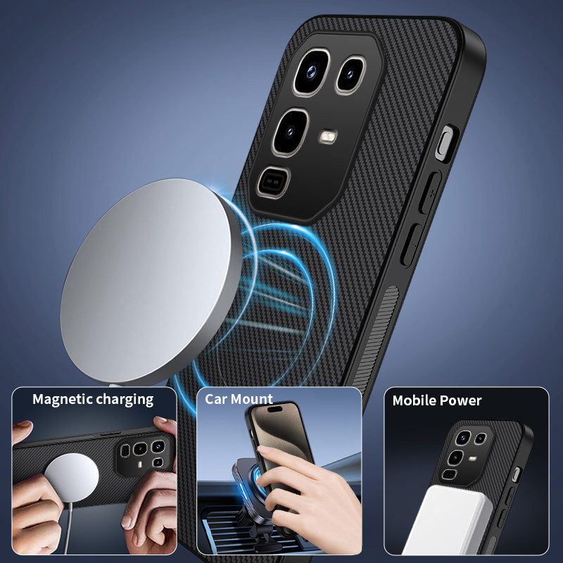 Casing Cover for Tecno Camon 40 Pro,Infinix Note 50 Pro Hot 50 Pro+ Plus Note 40 Pro 4G/5G Hot 40 Pro / Spark 20 Pro Phone Case Fiber Magnetic Suction Leather Pattern Protective Cover