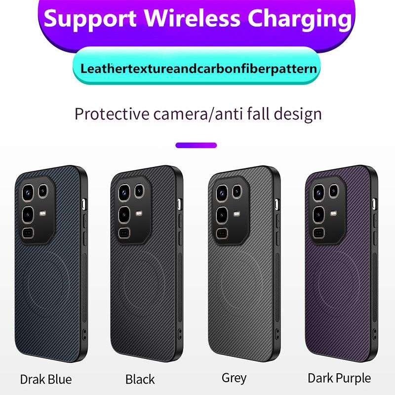 Casing Cover for Tecno Camon 40 Pro,Infinix Note 50 Pro Hot 50 Pro+ Plus Note 40 Pro 4G/5G Hot 40 Pro / Spark 20 Pro Phone Case Fiber Magnetic Suction Leather Pattern Protective Cover