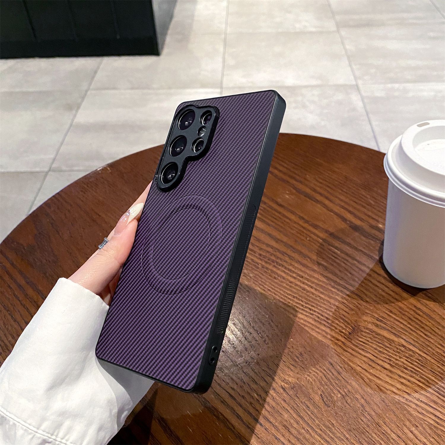 Casing Cover for Samsung Galaxy A06 A16 A36 A56 A55 A35 A25 A15 A05S S25 S24 Ultra S23 FE A54 A14 S21 S22 Plus M33 Phone Case Fiber Magnetic Suction Leather Pattern Protective Cover