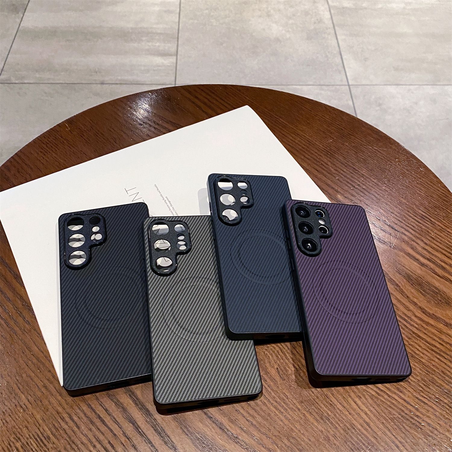 Casing Cover for Samsung Galaxy A06 A16 A36 A56 A55 A35 A25 A15 A05S S25 S24 Ultra S23 FE A54 A14 S21 S22 Plus M33 Phone Case Fiber Magnetic Suction Leather Pattern Protective Cover