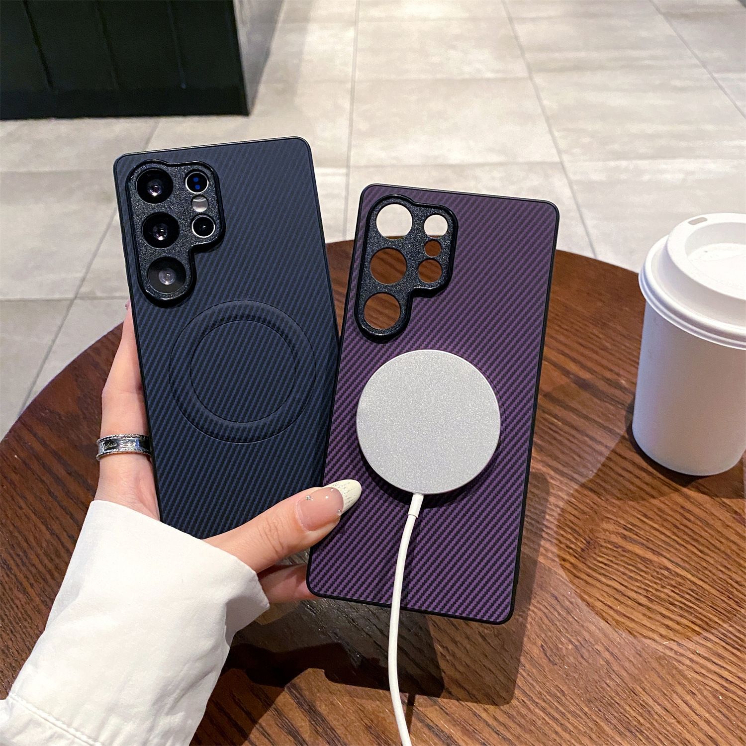 Casing Cover for Samsung Galaxy A06 A16 A36 A56 A55 A35 A25 A15 A05S S25 S24 Ultra S23 FE A54 A14 S21 S22 Plus M33 Phone Case Fiber Magnetic Suction Leather Pattern Protective Cover