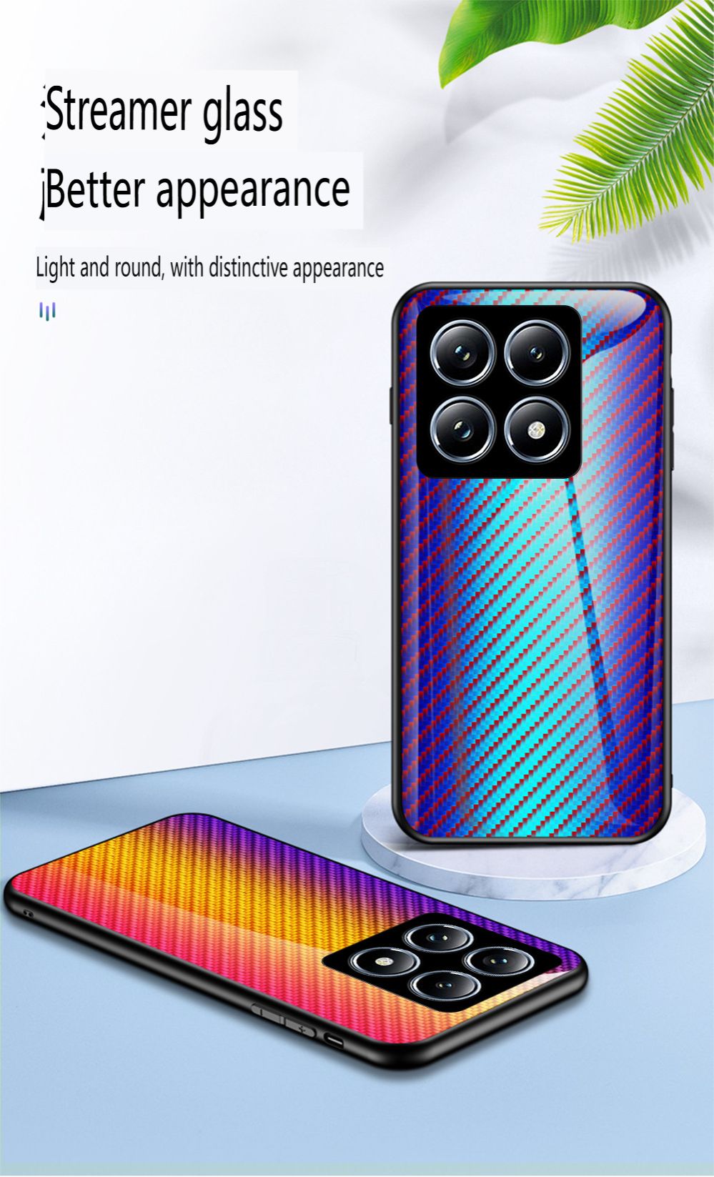 Luxury Gradient Color Phone Case for Redmi Note 14 Pro 4G 14 Pro Plus A5 A4 A3 14C 13C 13 Poco M6 F7 Ultra Note 13 Pro Plus Tempered Glass Sublimation Phone Case