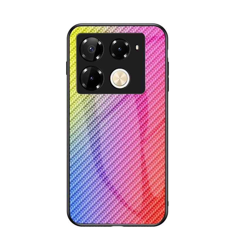 Luxury Gradient Color Casing Cover for Infinix Note 50 Pro 4G,Hot 50 Pro Plus Smart 8 9 HD Hot 50i 30i Itel S25 Ultra Tecno Camon 30S Spark 20 Pro Plus Fiber Pattern Glass Painting Tempered Glass Case