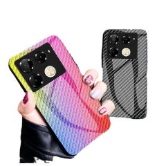 Luxury Gradient Color Casing Cover for Infinix Note 50 Pro 4G,Hot 50 Pro Plus Smart 8 9 HD Hot 50i 30i Itel S25 Ultra Tecno Camon 30S Spark 20 Pro Plus Fiber Pattern Glass Painting Tempered Glass Case