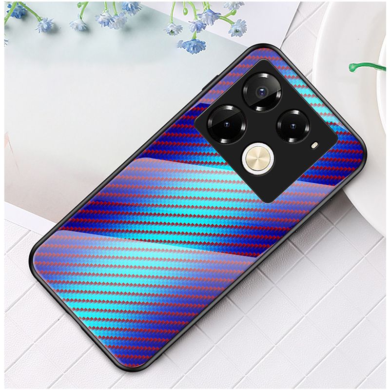 Luxury Gradient Color Casing Cover for Infinix Note 50 Pro 4G,Hot 50 Pro Plus Smart 8 9 HD Hot 50i 30i Itel S25 Ultra Tecno Camon 30S Spark 20 Pro Plus Fiber Pattern Glass Painting Tempered Glass Case