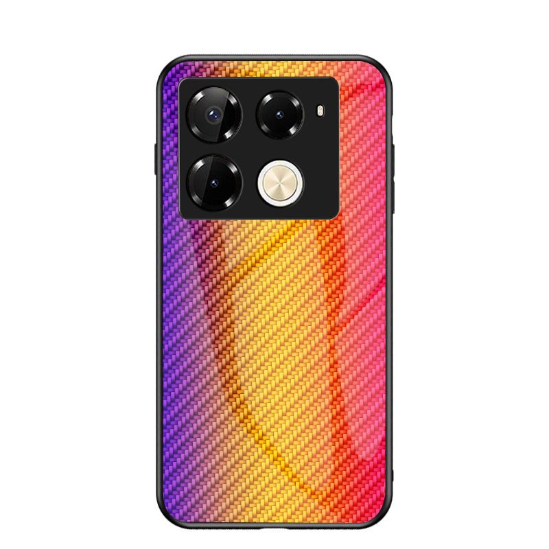 Luxury Gradient Color Casing Cover for Infinix Note 50 Pro 4G,Hot 50 Pro Plus Smart 8 9 HD Hot 50i 30i Itel S25 Ultra Tecno Camon 30S Spark 20 Pro Plus Fiber Pattern Glass Painting Tempered Glass Case