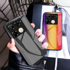 Luxury Gradient Color Casing Cover for Infinix Note 50 Pro 4G,Hot 50 Pro Plus Smart 8 9 HD Hot 50i 30i Itel S25 Ultra Tecno Camon 30S Spark 20 Pro Plus Fiber Pattern Glass Painting Tempered Glass Case