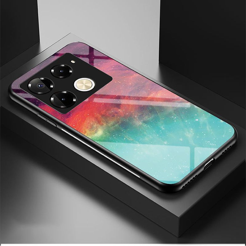 Luxury Gradient Color Casing Cover for Infinix Note 50 Pro 4G,Hot 50 Pro Plus Smart 8 9 HD Hot 50i 30i Itel S25 Ultra Tecno Camon 30S 20 Pro Plus Starry Sky Painting Tempered Glass Back Cover