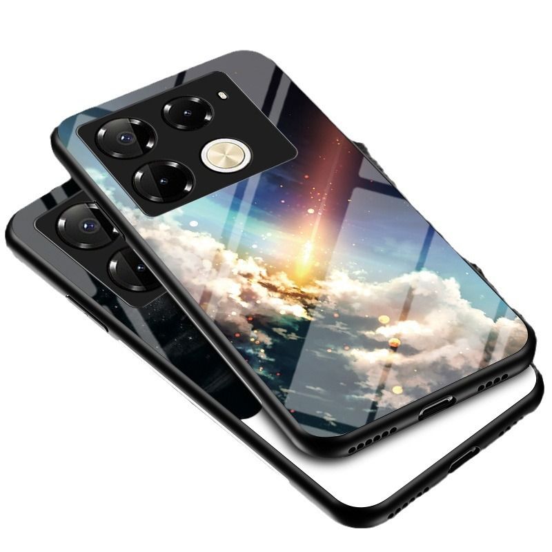 Luxury Gradient Color Casing Cover for Infinix Note 50 Pro 4G,Hot 50 Pro Plus Smart 8 9 HD Hot 50i 30i Itel S25 Ultra Tecno Camon 30S 20 Pro Plus Starry Sky Painting Tempered Glass Back Cover
