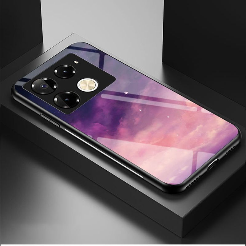 Luxury Gradient Color Casing Cover for Infinix Note 50 Pro 4G,Hot 50 Pro Plus Smart 8 9 HD Hot 50i 30i Itel S25 Ultra Tecno Camon 30S 20 Pro Plus Starry Sky Painting Tempered Glass Back Cover