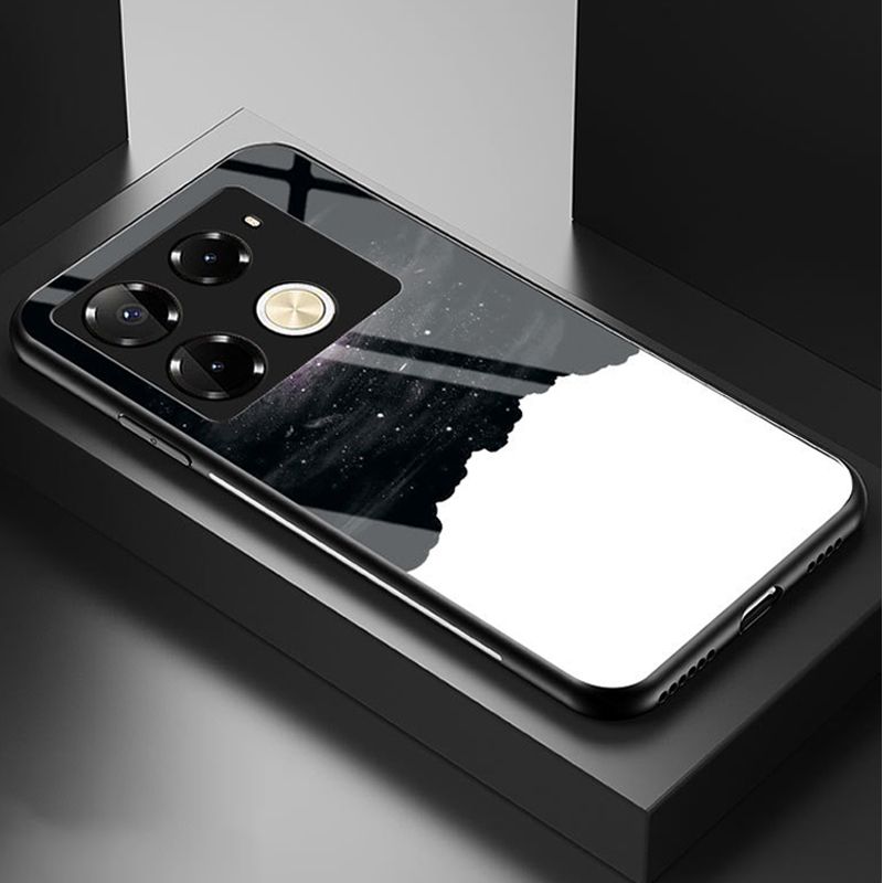 Luxury Gradient Color Casing Cover for Infinix Note 50 Pro 4G,Hot 50 Pro Plus Smart 8 9 HD Hot 50i 30i Itel S25 Ultra Tecno Camon 30S 20 Pro Plus Starry Sky Painting Tempered Glass Back Cover