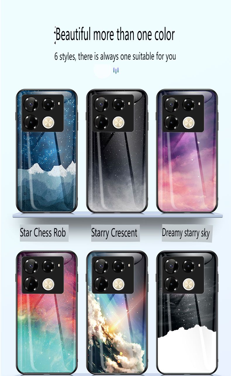 Luxury Gradient Color Casing Cover for Infinix Note 50 Pro 4G,Hot 50 Pro Plus Smart 8 9 HD Hot 50i 30i Itel S25 Ultra Tecno Camon 30S 20 Pro Plus Starry Sky Painting Tempered Glass Back Cover