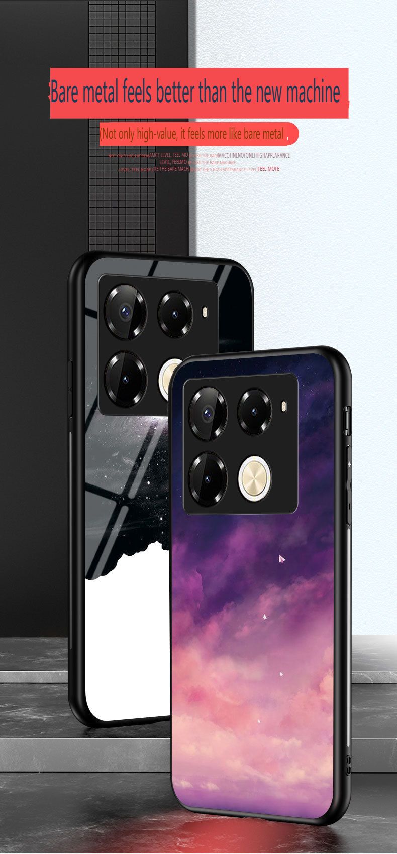Luxury Gradient Color Casing Cover for Infinix Note 50 Pro 4G,Hot 50 Pro Plus Smart 8 9 HD Hot 50i 30i Itel S25 Ultra Tecno Camon 30S 20 Pro Plus Starry Sky Painting Tempered Glass Back Cover