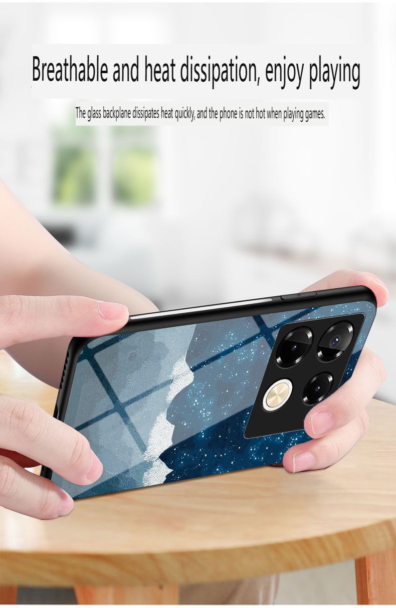 Luxury Gradient Color Casing Cover for Infinix Note 50 Pro 4G,Hot 50 Pro Plus Smart 8 9 HD Hot 50i 30i Itel S25 Ultra Tecno Camon 30S 20 Pro Plus Starry Sky Painting Tempered Glass Back Cover