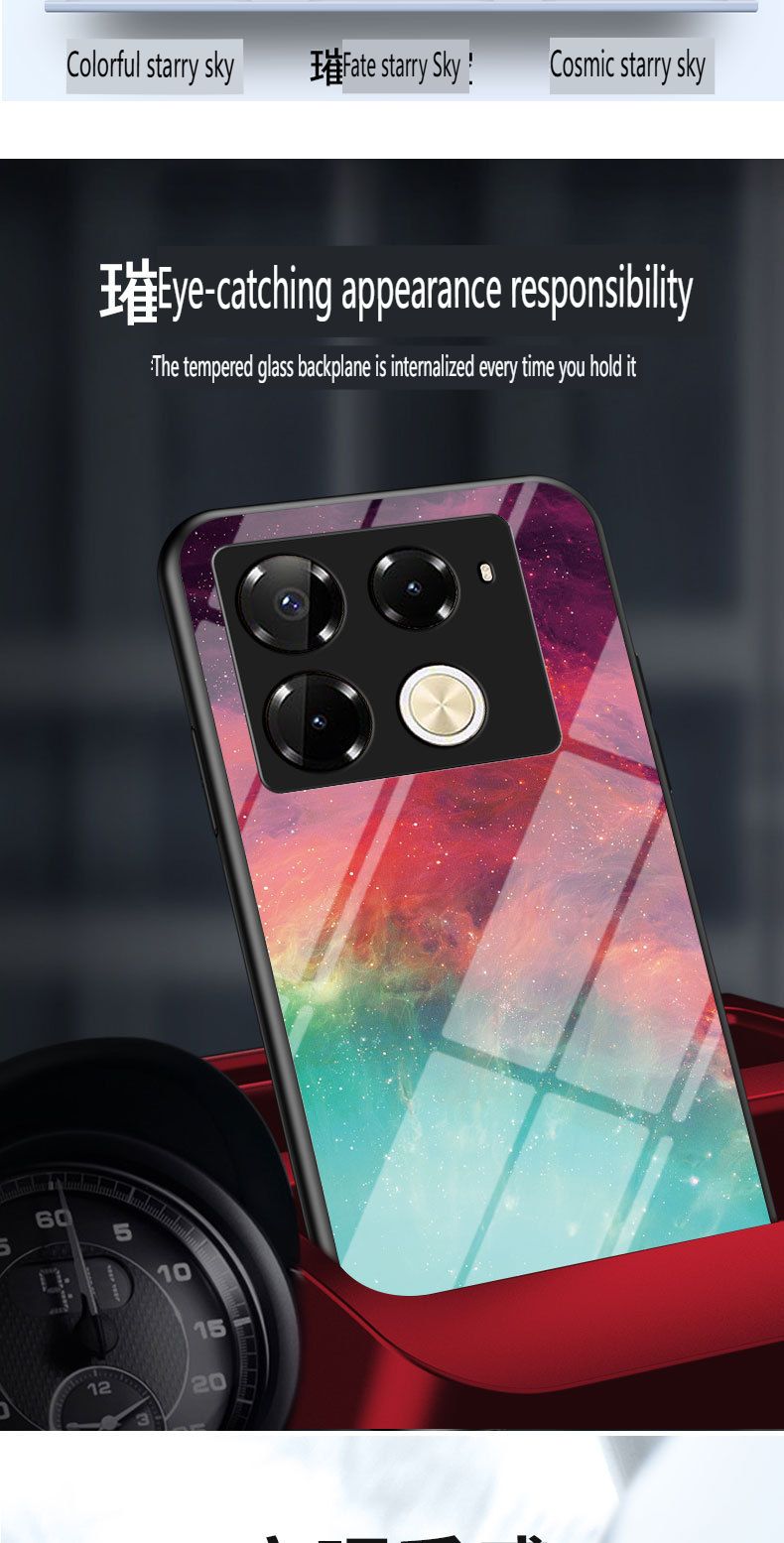 Luxury Gradient Color Casing Cover for Infinix Note 50 Pro 4G,Hot 50 Pro Plus Smart 8 9 HD Hot 50i 30i Itel S25 Ultra Tecno Camon 30S 20 Pro Plus Starry Sky Painting Tempered Glass Back Cover