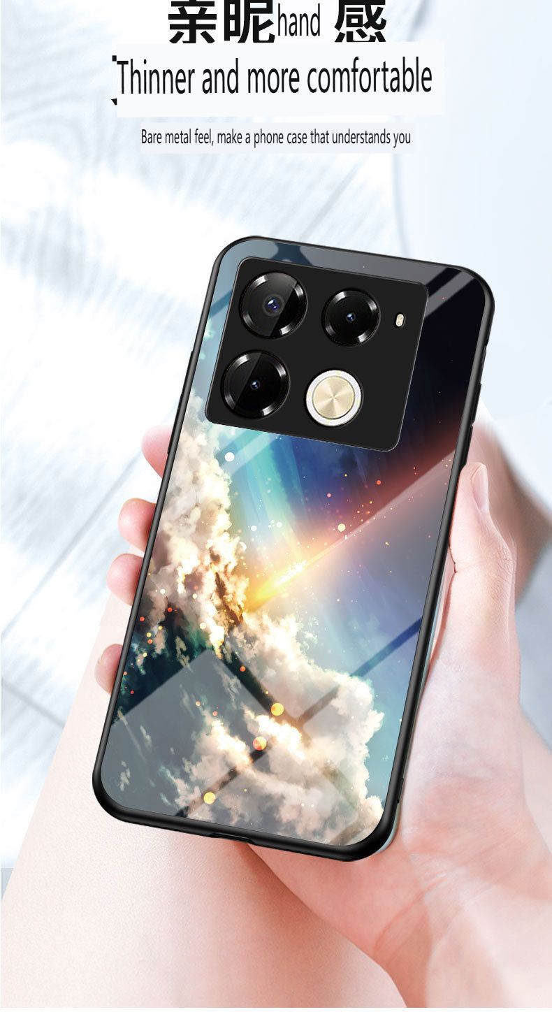 Luxury Gradient Color Casing Cover for Infinix Note 50 Pro 4G,Hot 50 Pro Plus Smart 8 9 HD Hot 50i 30i Itel S25 Ultra Tecno Camon 30S 20 Pro Plus Starry Sky Painting Tempered Glass Back Cover