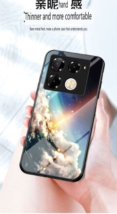 Luxury Gradient Color Casing Cover for Infinix Note 50 Pro 4G,Hot 50 Pro Plus Smart 8 9 HD Hot 50i 30i Itel S25 Ultra Tecno Camon 30S 20 Pro Plus Starry Sky Painting Tempered Glass Back Cover