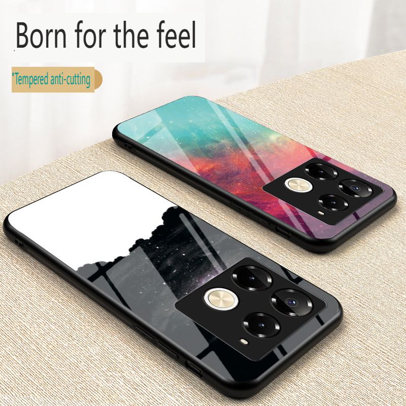 Luxury Gradient Color Casing Cover for Infinix Note 50 Pro 4G,Hot 50 Pro Plus Smart 8 9 HD Hot 50i 30i Itel S25 Ultra Tecno Camon 30S 20 Pro Plus Starry Sky Painting Tempered Glass Back Cover