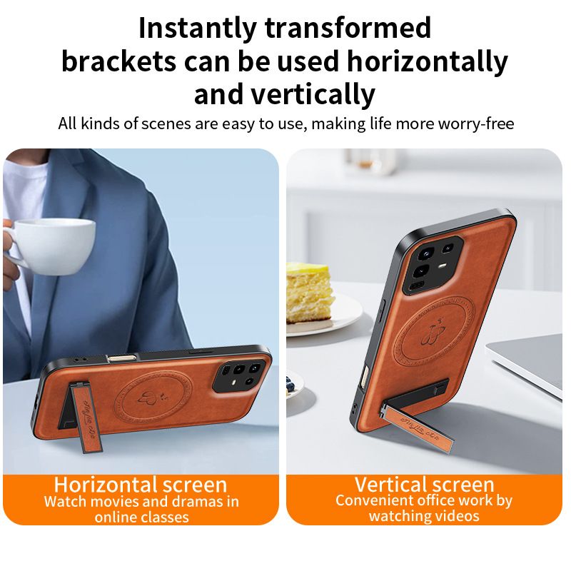 Rugged Magnetic Holder Phone Case for Infinix Note 50 Pro 40 Pro Plus Hot 40i PU Leather Kickstand Back Cover