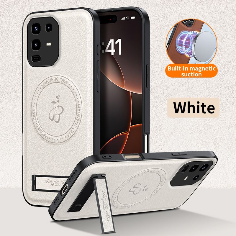 Rugged Magnetic Holder Phone Case for Infinix Note 50 Pro 40 Pro Plus Hot 40i PU Leather Kickstand Back Cover