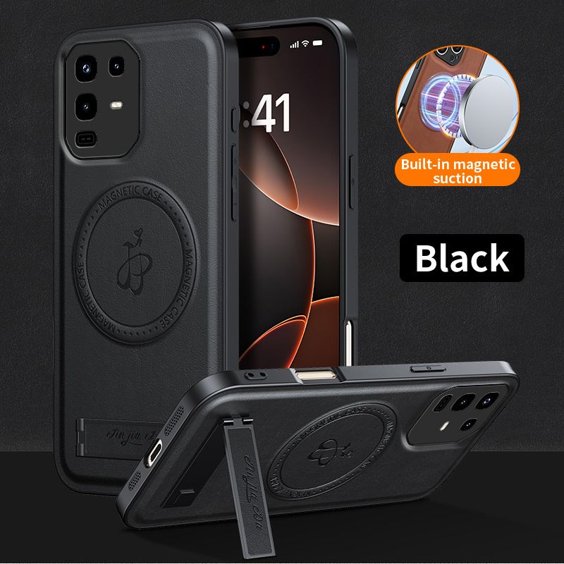 Rugged Magnetic Holder Phone Case for Infinix Note 50 Pro 40 Pro Plus Hot 40i PU Leather Kickstand Back Cover