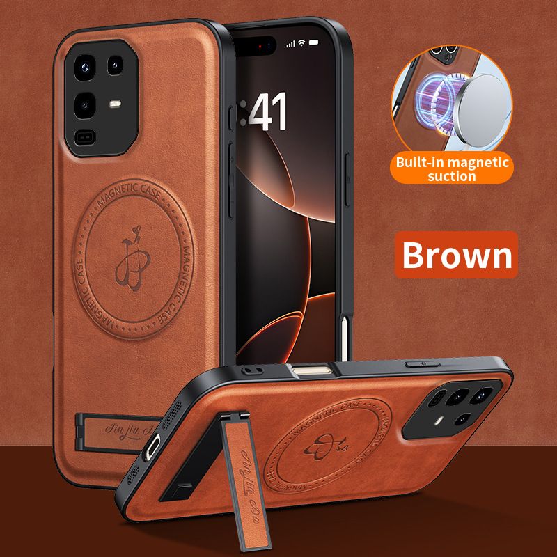 Rugged Magnetic Holder Phone Case for Infinix Note 50 Pro 40 Pro Plus Hot 40i PU Leather Kickstand Back Cover