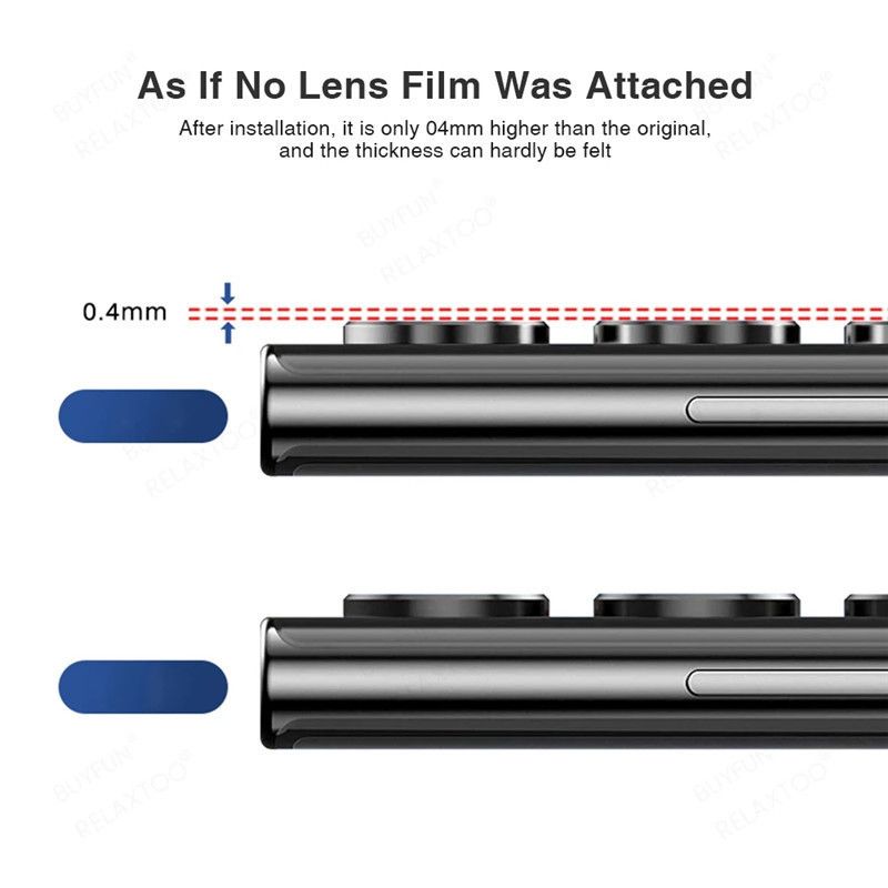 Camera Lens Protective Film for Samsung Galaxy S22 Ultra 5G 6.8-inch, S23 Ultra S22 Plus 9H Tempered Glass Metal Single Ring Cover, Easy to Install Tray, High-definition Transparent