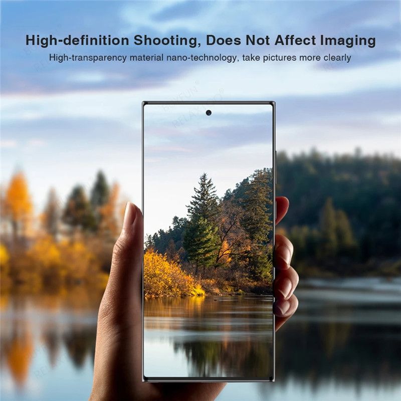 Camera Lens Protective Film for Samsung Galaxy S22 Ultra 5G 6.8-inch, S23 Ultra S22 Plus 9H Tempered Glass Metal Single Ring Cover, Easy to Install Tray, High-definition Transparent