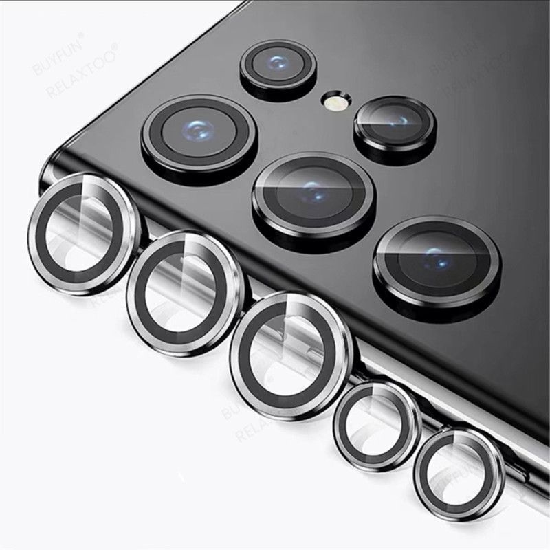Camera Lens Protective Film for Samsung Galaxy S22 Ultra 5G 6.8-inch, S23 Ultra S22 Plus 9H Tempered Glass Metal Single Ring Cover, Easy to Install Tray, High-definition Transparent